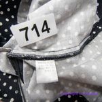 Vintage black and white‎ polka dot cap sleeve diamond neckline dress, size XXS Photo 15