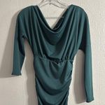 ASOS  Green Ruched Cowl Neck Long Sleeve Dress Photo 1