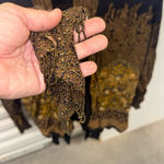 VintagCarole Little Cardigan Jacket Size Med to Laege Black and Gold with Beads Photo 2