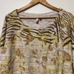 Anthropologie Pilcro  Floral Sweater Size Small Oversized Yellow Boho Photo 4