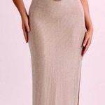 Meshki -  Stassie embellished Nude Strapless Flower Rose Diamante Maxi Dress Photo 0