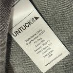 UNTUCKit Black Notched Collar Snap Button Down Dolly Shirt Size 8 Photo 6