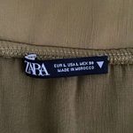 ZARA Women’s Green Lime Side Slit Elastic Waist Maxi Bohemian Skirt L #1162 Photo 5