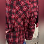 Flying Tomato Anthropologie  Red and Black Plaid Pleated Coat Jacket Size L Photo 4