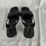 Paul Green  Heels 6.5 9 US Black Leather Open Toe Slip On Sandals Buckle Handmade Photo 3