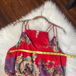 Y2K Red Floral Mini Dress Flowy Size Medium Photo 7