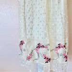 Polagram Cream Yellow Polkadot Embroidered Floral Tulle Short Sleeve Dress. Photo 1