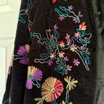 Julia Kim Floral Fully Embroidered Beautiful Blazer Jacket Vintage 90s Black Size L Photo 3