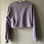 Aritzia Purple TNA Cozy Fleece Perfect Cropped Sweatshirt Size Small Photo 2