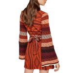Free People Boho Aztec Patchwork Sweater Dress Women's Small Brown Hippie Dainty Photo 2