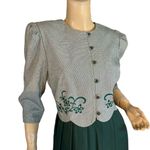 MISS DORBY VINTAGE 1990'S GREEN & WHITE ONE PIECE DRESS WITH TIE BACK BELT (6P) Photo 7