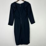 Rachel Roy Dress 2 Navy Blue Sheath Ruffle Back Midi Quiet Luxury Career Capsule Photo 1