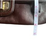 ELLIOTT LUCCA Leather brown Woven Envelope Rectangle Flip Handbag Clutch purse Photo 13