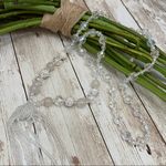 Clear Faceted Glass Crystal Bead Tassel Necklace Photo 5