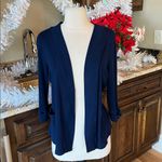 kim rogers Navy Blue Knit Comfy Open Cardigan Sweater Photo 1