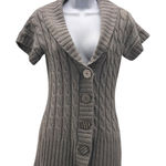 Wet Seal Y2K Cable Knit Cardigan Gray Medium Photo 0