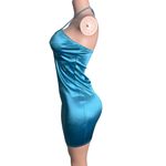 Bear Dance B14 New Women’s Sexy Blue Halter Satiny Mini Dress size Small Photo 1