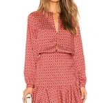 Alexis Coretti Mini Dress Blouson Top Flounce Hem Printed Preppy Coastal Size M Photo 1