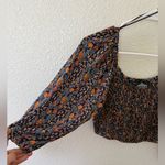 Angie  Long Sleeve Floral Crop Top Medium Photo 1