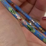 Vintage Cloisonné Skinny Bangle Bracelet Photo 10