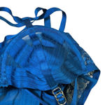 Torrid  Curvy Blue Satin Lace Strappy Longline Bra 3 Photo 1