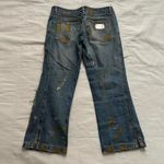 D&G 90s Distressed paint smudge rip repair baggy capri denim jeans euro 38 Photo 5