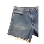 Wrangler  Womens Blue Denim Cutoff Shorts Distressed Frayed Hem Size 34x30 Photo 2