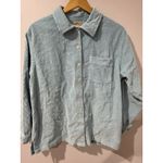 LL Bean Shirt Womens Sz L Blue Corduroy Shacket Jacket Top Size L Photo 3