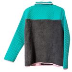 Crown & Ivy cabana by  size small quilted jade grey pullover jacket pink lined Photo 8