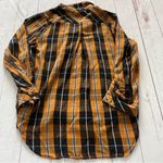 Billy T Women's L Soft Mabry Checkered Gold Long Sleeve Button Up Collared Shirt Size L Photo 6