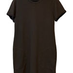 Athleta  Women's Dress Brown Short Sleeve Knit T Shirt Casual Pockets Acid Wash # Photo 0