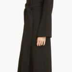 Jenni Kayne Kate Satin Back Crepe Long Sleeve Dress Black Small V Neck Photo 2