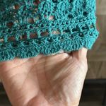 Vintage Old Navy Womens Teal Crochet Tunic Mini Dress Size Large Boho Blue Photo 3