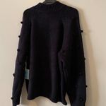 CeCe by Cynthia Steffe Pompom Knit Sweater S Black Photo 3