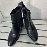 Louise et Cie  ZALIA Black Leather Zip Ankle Boots Size 6.5 NWOT Photo 1