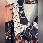 BURRYCO Floral Print Mini Puff Sleeve Lace Collar Flowy Dress Size 4 Photo 5