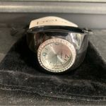 Bebe  Quartz Cuff Watch Black with Silver Crystals New with Pouch Photo 4