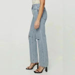 Princess Polly  Holland Ripped High Waist Straight‎ Leg Jeans Size US 10 Photo 7