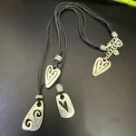 Brighton Retired Brazilian Multi Cord Triple Heart Pendant Necklace Photo 0