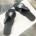 Vince NEW Nico Cross-Over Leather Slides Black, Size US8 | EU38 New w/Dust Bag Photo 12