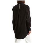 Ellen Tracy  Tape Trim Poplin Oversized Black Blouse Size S Photo 5