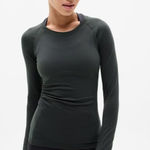 Athleta  S Momentum Seamless Top Elm Green Long Sleeve Small Photo 0