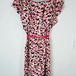 Danny & Nicole Pink Black & Tan Polka Dot Ruffled Open Sleeve Midi Dress Size 4 Photo 0