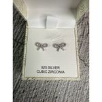 Rachel Zoe NIB  Bow Cubic Zirconia 925 Sterling Silver Earrings Photo 2