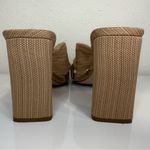 Schutz Wendy Pearl and Beige Leather Color Block High Heel Sandals, Size 9 Photo 6