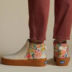 Rifle Paper Co x Keds Cooper Suede Zip Bootie Garden Party SZ 5.5 Tan Floral Photo 0