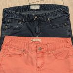 Free People Lot 2 Jeans Womens 27 Coral Denim Skinny Jeans Jeggings Pants Bundle Photo 2