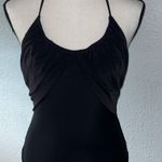 Body Central Black Low Open Back Halter Bodysuit Size Medium Photo 0