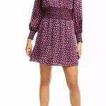 Leyden Magenta Mini Roses Smocked Dress L NWT Size L Photo 0