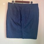 Ann Taylor Dark Wash Denim Knee Length Straight Pencil Skirt 14 Photo 5